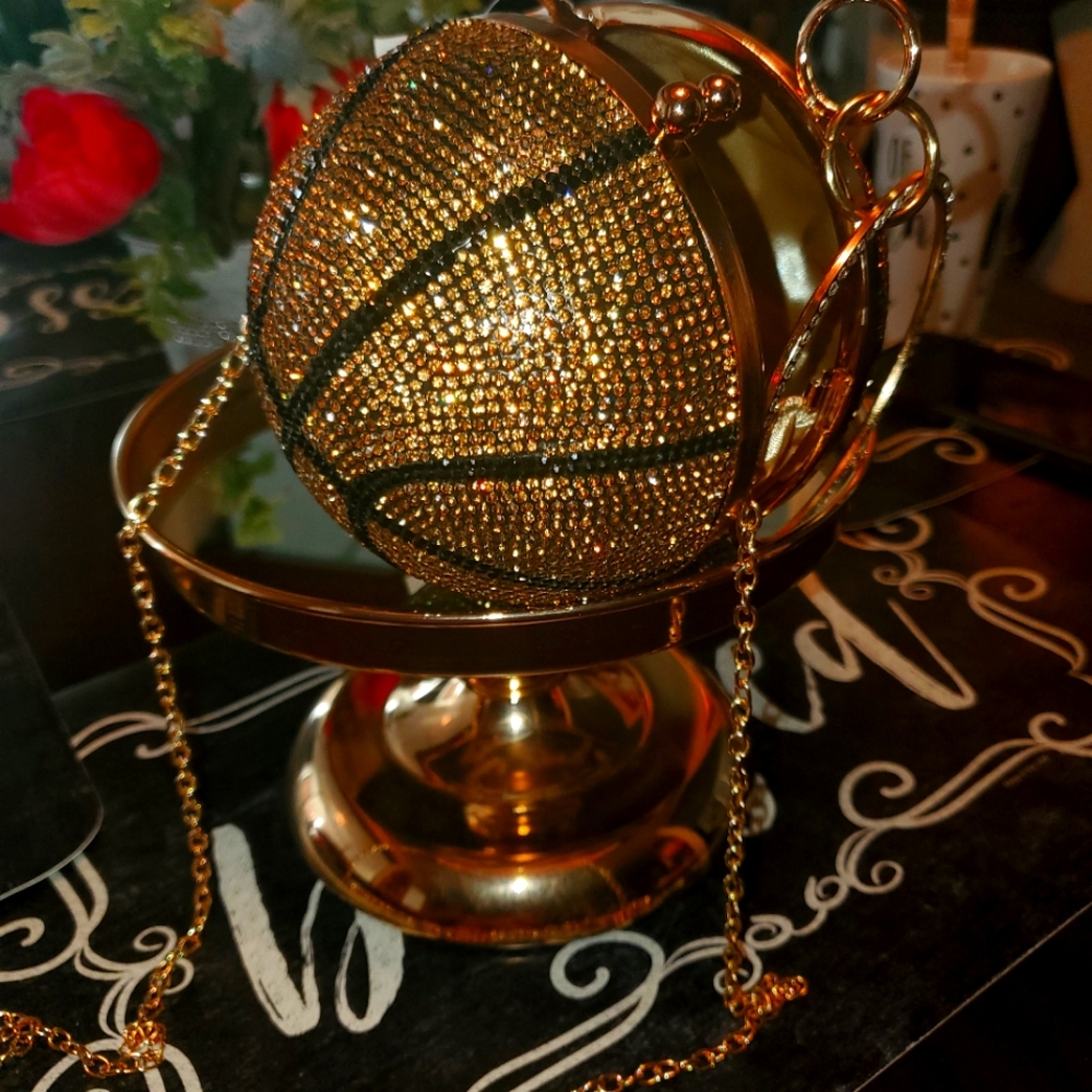 Beautiful Golden Rhinestone Clutch Purse